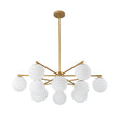 Load image into Gallery viewer, LightFixturesUSA - Brass 2 - Tier Sputnik Frosted Glass Bubble Pendant Chandelier - Chandelier - Brass (Exclusive Offer) -