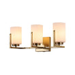 Load image into Gallery viewer, LightFixturesUSA - Brass 3 - Light Frosted Glass Cylindrical Shade Vanity Wall Sconce - Wall Sconce - 3 - Lt -