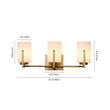 Load image into Gallery viewer, LightFixturesUSA - Brass 3 - Light Frosted Glass Cylindrical Shade Vanity Wall Sconce - Wall Sconce - 3 - Lt -