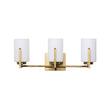 Load image into Gallery viewer, LightFixturesUSA - Brass 3 - Light Frosted Glass Cylindrical Shade Vanity Wall Sconce - Wall Sconce - 3 - Lt -