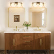 Load image into Gallery viewer, LightFixturesUSA - Brass 3 - Light Frosted Glass Cylindrical Shade Vanity Wall Sconce - Wall Sconce - 3 - Lt -