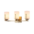 Load image into Gallery viewer, LightFixturesUSA - Brass 3 - Light Frosted Glass Cylindrical Shade Vanity Wall Sconce - Wall Sconce - 3 - Lt -