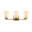 Load image into Gallery viewer, LightFixturesUSA - Brass 3 - Light Frosted Glass Cylindrical Shade Vanity Wall Sconce - Wall Sconce - 3 - Lt -