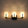 Load image into Gallery viewer, LightFixturesUSA - Brass 3 - Light Frosted Glass Cylindrical Shade Vanity Wall Sconce - Wall Sconce - Black -