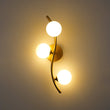 Load image into Gallery viewer, LightFixturesUSA - Brass 3 - Light Frosted Glass Globe Semi Flush Wall Lamp - Wall Sconce - Brass -