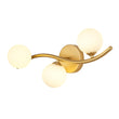 Load image into Gallery viewer, LightFixturesUSA - Brass 3 - Light Frosted Glass Globe Semi Flush Wall Lamp - Wall Sconce - Brass -