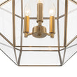 Load image into Gallery viewer, LightFixturesUSA - Brass Clear Glass Geometric Cube Lantern Pendant Light - Chandelier - Brass -