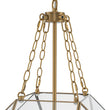 Load image into Gallery viewer, LightFixturesUSA - Brass Clear Glass Geometric Cube Lantern Pendant Light - Chandelier - Brass -