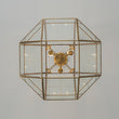 Load image into Gallery viewer, LightFixturesUSA - Brass Clear Glass Geometric Cube Lantern Pendant Light - Chandelier - Brass -