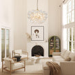 Load image into Gallery viewer, LightFixturesUSA - Brass Cluster Ribbed Glass Globe Bubble Chandelier - Chandelier - 8 - Lt - Brass