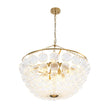 Load image into Gallery viewer, LightFixturesUSA - Brass Draped Ribbed Glass Bubble Round Pendant Chandelier - Chandelier - 12 - Lt -