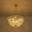 Load image into Gallery viewer, LightFixturesUSA - Brass Draped Ribbed Glass Bubble Round Pendant Chandelier - Chandelier - 12 - Lt -