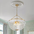 Load image into Gallery viewer, LightFixturesUSA - Brass Draped Ribbed Glass Bubble Round Pendant Chandelier - Chandelier - 6 - Lt -