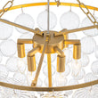 Load image into Gallery viewer, LightFixturesUSA - Brass Draped Ribbed Glass Bubble Round Pendant Chandelier - Chandelier - 6 - Lt -