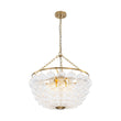Load image into Gallery viewer, LightFixturesUSA - Brass Draped Ribbed Glass Bubble Round Pendant Chandelier - Chandelier - 6 - Lt -