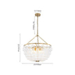 Load image into Gallery viewer, LightFixturesUSA - Brass Draped Ribbed Glass Bubble Round Pendant Chandelier - Chandelier - 6 - Lt -