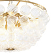 Load image into Gallery viewer, LightFixturesUSA - Brass Draped Ribbed Glass Bubble Round Pendant Chandelier - Chandelier - 6 - Lt -