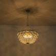 Load image into Gallery viewer, LightFixturesUSA - Brass Draped Ribbed Glass Bubble Round Pendant Chandelier - Chandelier - 6 - Lt -