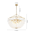 Load image into Gallery viewer, LightFixturesUSA - Brass Draped Ribbed Glass Bubble Round Pendant Chandelier - Chandelier - 6 - Lt -