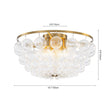 Load image into Gallery viewer, LightFixturesUSA - Brass Draped Ribbed Glass Globe Round Semi Flush Chandelier - Ceiling Light - Brass -