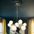 Load image into Gallery viewer, LightFixturesUSA - Brass Halo Shine Opal Glass Bubble Ring Chandelier - Chandelier - Brass (Exclusive Offer) -