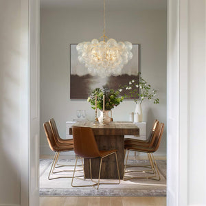 LightFixturesUSA - Brass Luxe Cluster Rippled Glass Globe Bubble Chandelier - Chandelier - 8 - Lt -