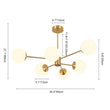 Load image into Gallery viewer, LightFixturesUSA - Brass Opal Glass Globe Tier Sputnik Chandelier - Chandelier - 6 - Lt (Pre - Order) -