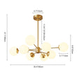 Load image into Gallery viewer, LightFixturesUSA - Brass Opal Glass Globe Tier Sputnik Chandelier - Chandelier - 6 - Lt (Pre - Order) -