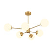 Load image into Gallery viewer, LightFixturesUSA - Brass Opal Glass Globe Tier Sputnik Chandelier - Chandelier - 6 - Lt (Pre - Order) -