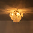 Load image into Gallery viewer, LightFixturesUSA - Brass Tiered Opal Swirl Glass Semi Flush Chandelier - Chandelier - Brass -