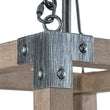 Load image into Gallery viewer, LightFixturesUSA - Candle Style Weathered Wooden Square Cage Pendant Light - Chandelier - Rustic -