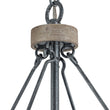 Load image into Gallery viewer, LightFixturesUSA - Candle Style Weathered Wooden Square Cage Pendant Light - Chandelier - Rustic -