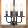 Load image into Gallery viewer, LightFixturesUSA - Candle Style Weathered Wooden Square Cage Pendant Light - Chandelier - Rustic -