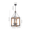 Load image into Gallery viewer, LightFixturesUSA - Candle Style Weathered Wooden Square Cage Pendant Light - Chandelier - Rustic -