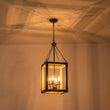 Load image into Gallery viewer, LightFixturesUSA - Candle Style Weathered Wooden Square Cage Pendant Light - Chandelier - Rustic -
