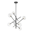 Load image into Gallery viewer, LightFixturesUSA - Celestial Glass Globe Sputnik Chandelier - Adjustable Linear Arm - Chandelier - Black -