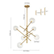 Load image into Gallery viewer, LightFixturesUSA - Celestial Glass Globe Sputnik Chandelier - Adjustable Linear Arm - Chandelier - Black -
