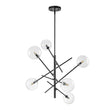 Load image into Gallery viewer, LightFixturesUSA - Celestial Glass Globe Sputnik Chandelier - Adjustable Linear Arm - Chandelier - Black -
