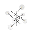 Load image into Gallery viewer, LightFixturesUSA - Celestial Glass Globe Sputnik Chandelier - Adjustable Linear Arm - Chandelier - Black -