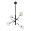 Load image into Gallery viewer, LightFixturesUSA - Celestial Glass Globe Sputnik Chandelier - Adjustable Linear Arm - Chandelier - Black/4 - Lt -