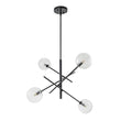 Load image into Gallery viewer, LightFixturesUSA - Celestial Glass Globe Sputnik Chandelier - Adjustable Linear Arm - Chandelier - Black/4 - Lt -