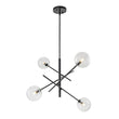 Load image into Gallery viewer, LightFixturesUSA - Celestial Glass Globe Sputnik Chandelier - Adjustable Linear Arm - Chandelier - Black/4 - Lt -