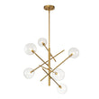 Load image into Gallery viewer, LightFixturesUSA - Celestial Glass Globe Sputnik Chandelier - Adjustable Linear Arm - Chandelier - Brass -