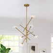Load image into Gallery viewer, LightFixturesUSA - Celestial Glass Globe Sputnik Chandelier - Adjustable Linear Arm - Chandelier - Brass -