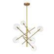 Load image into Gallery viewer, LightFixturesUSA - Celestial Glass Globe Sputnik Chandelier - Adjustable Linear Arm - Chandelier - Brass -