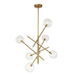 Load image into Gallery viewer, LightFixturesUSA - Celestial Glass Globe Sputnik Chandelier - Adjustable Linear Arm - Chandelier - Brass -