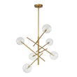 Load image into Gallery viewer, LightFixturesUSA - Celestial Glass Globe Sputnik Chandelier - Adjustable Linear Arm - Chandelier - Brass -