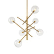 Load image into Gallery viewer, LightFixturesUSA - Celestial Glass Globe Sputnik Chandelier - Adjustable Linear Arm - Chandelier - Brass -