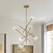 Load image into Gallery viewer, LightFixturesUSA - Celestial Glass Globe Sputnik Chandelier - Adjustable Linear Arm - Chandelier - Brass -