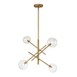 Load image into Gallery viewer, LightFixturesUSA - Celestial Glass Globe Sputnik Chandelier - Adjustable Linear Arm - Chandelier - Brass/4 - Lt -